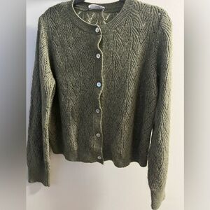 Mango Heather Green Cardigan XL